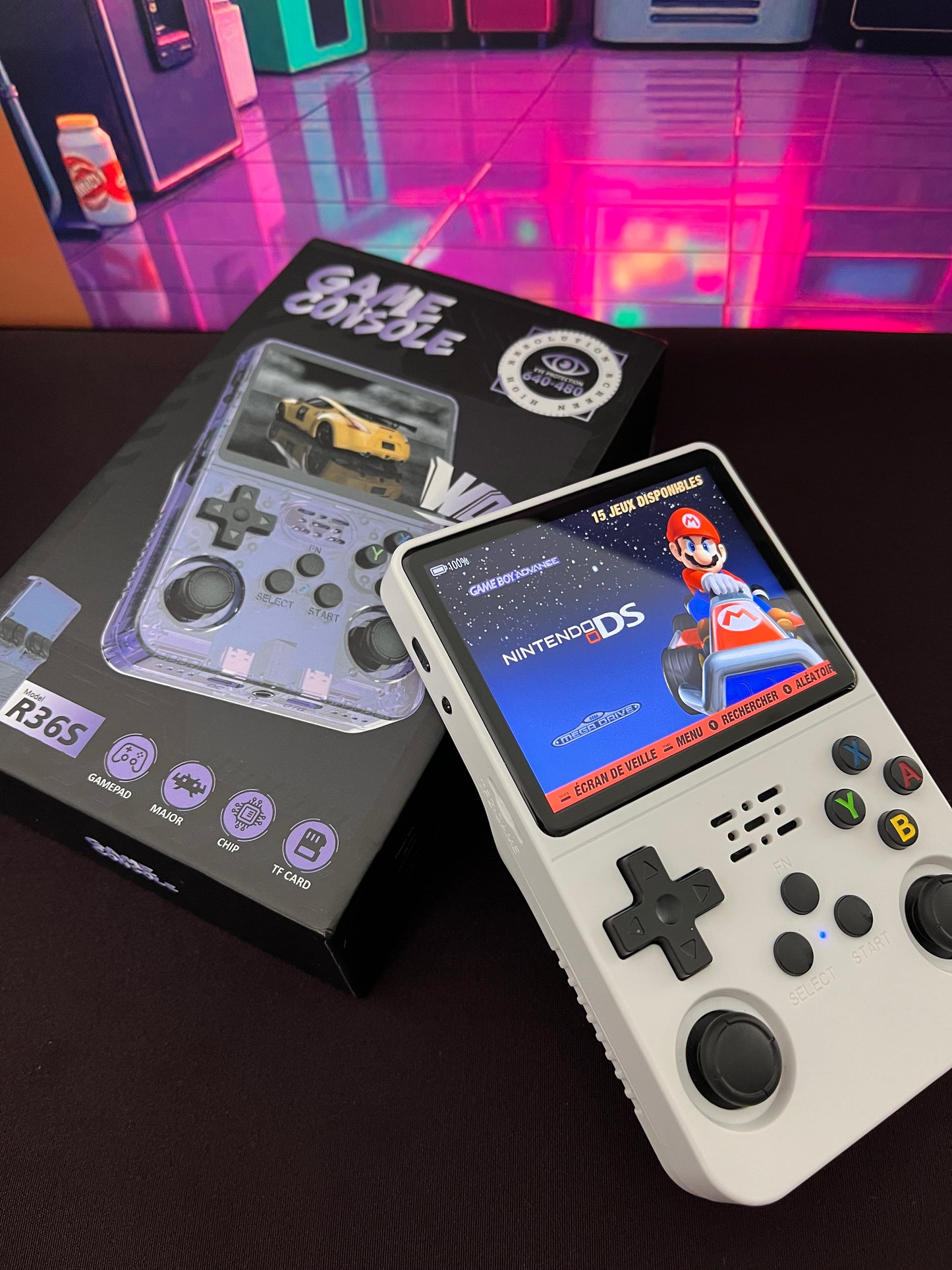 Console rétro portable Arcadise™ R36S - + de 10 000 jeux